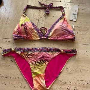 CAMILLA NWT BIKINI  South Beach Sunrise Ball Top M TOP, L BOTTOM